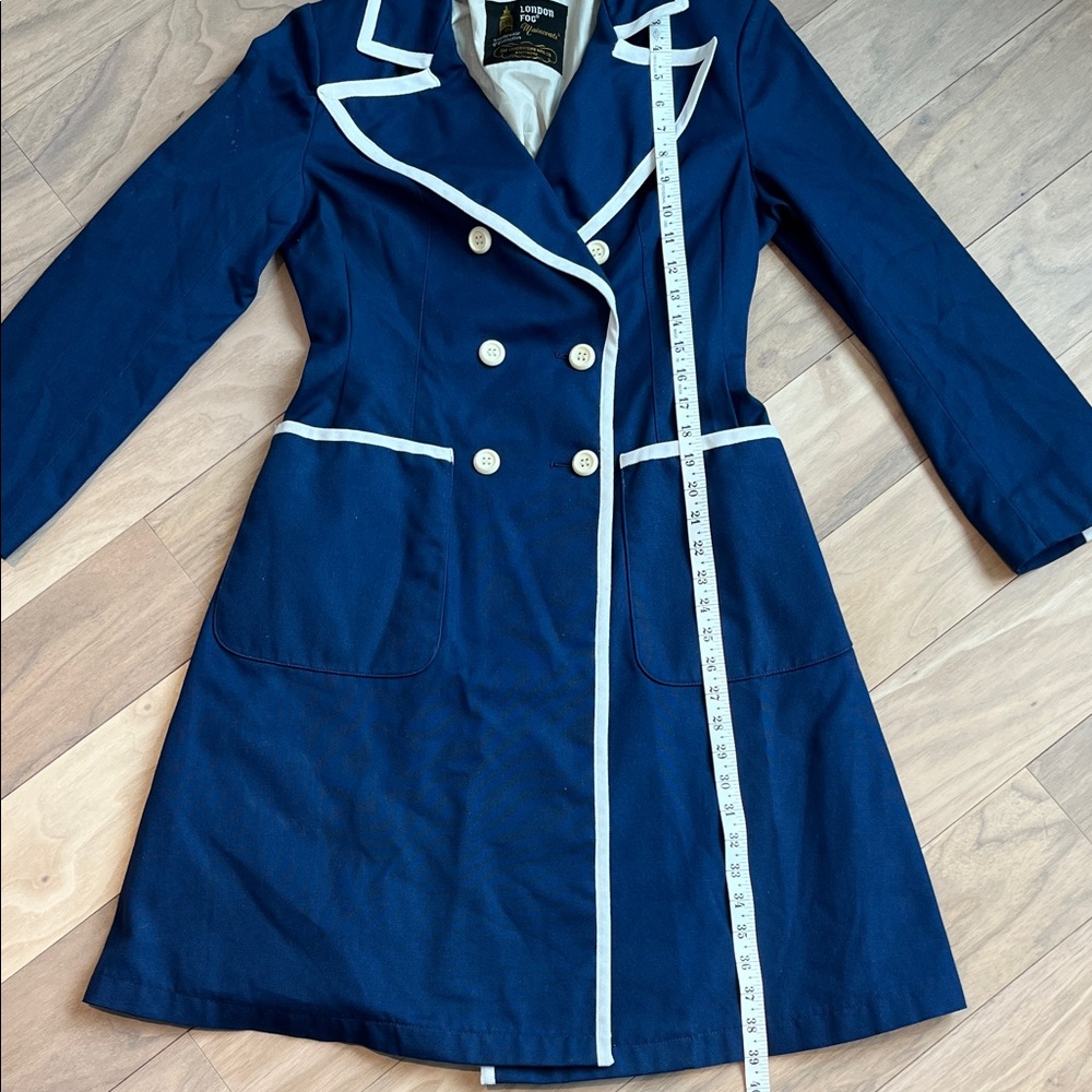 Vintage London Fog Navy Double-Breasted Main Coat Size S - Picture 13 of 16